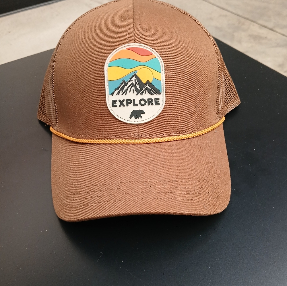 New Capture Brand Explore CA Trucker Hat Adult Adventure Patch